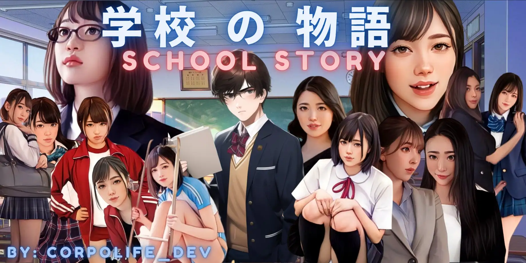 【PC】学校物语/学校の物语 Gakko No Monogatari V0.18a【真人SLG/HTML/动态】浏览器翻译【13G】-豫语游戏库